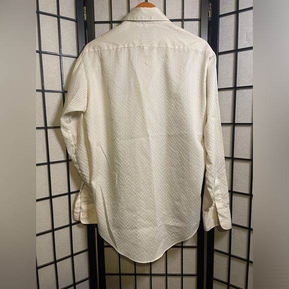 Vintage Sears Perma-Prest Dress Shirt Men's 16 34-35 Ivory Striped - Picture 2 of 8